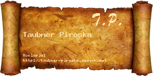Taubner Piroska névjegykártya